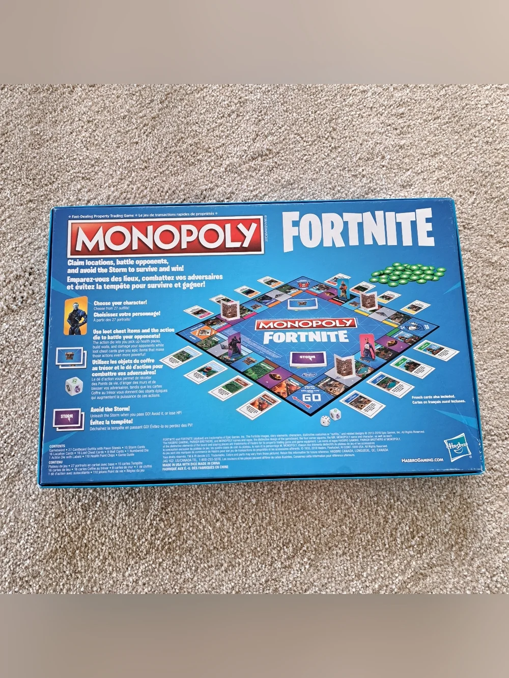 Monopoloy Fortnite Board Game Complete Game English French Edition Hasbro - Picture 8 of 11